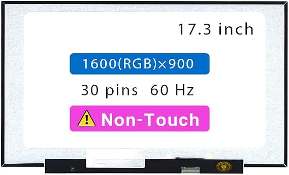 17.3 Screen Replacement for Lenovo FRU 5D10W46595 PN SD10W46596 NT173WDM-N23 V8.0 NT173WDM-N24 NT173WDM-N25 LCD Display Panel 30 pins 60 Hz (HD+1600 * 900 Non-Touch)