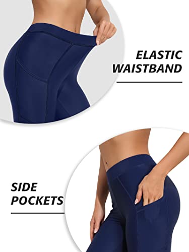 Attraco Swim Pants For Women High Waisted Swim Leggings Spf Swimming Pants Navy M #TOP3
