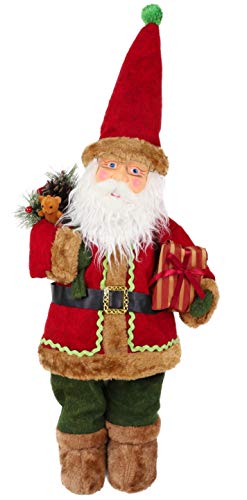Image of Christmas Concepts® 57cm (23") Traditional Nordic Style Standing Santa Claus Figure with Telescopic Legs - Christmas Decorations (Red)