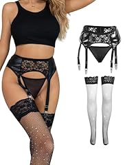 2- Black Garter Belt and Stockings Set