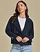 luvamia Womens Fall Jacket Womens Jacket Fashion Navy Blue Winter Clothes for Women Chaquetas De Mujer Jackets Fall Winter Jackets Navy Blue Large Fits Size 12 / Size 14