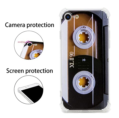 Tncyoll Iphone Se 2020 Case Music Cassette Tape Retro Vintage 80S Shock Proof Bumper Phone Cover Compatible With Apple Iphone Se 2020 /Iphone 7 Case/Iphone 8 Case (80S Tape) #TOP2