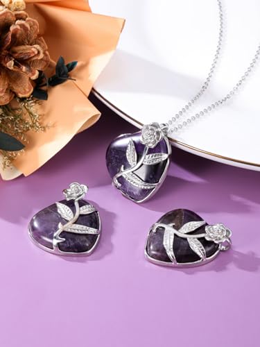 Gehecrst AKUS9347 Amethyst Crystal Heart Necklace thumb #4