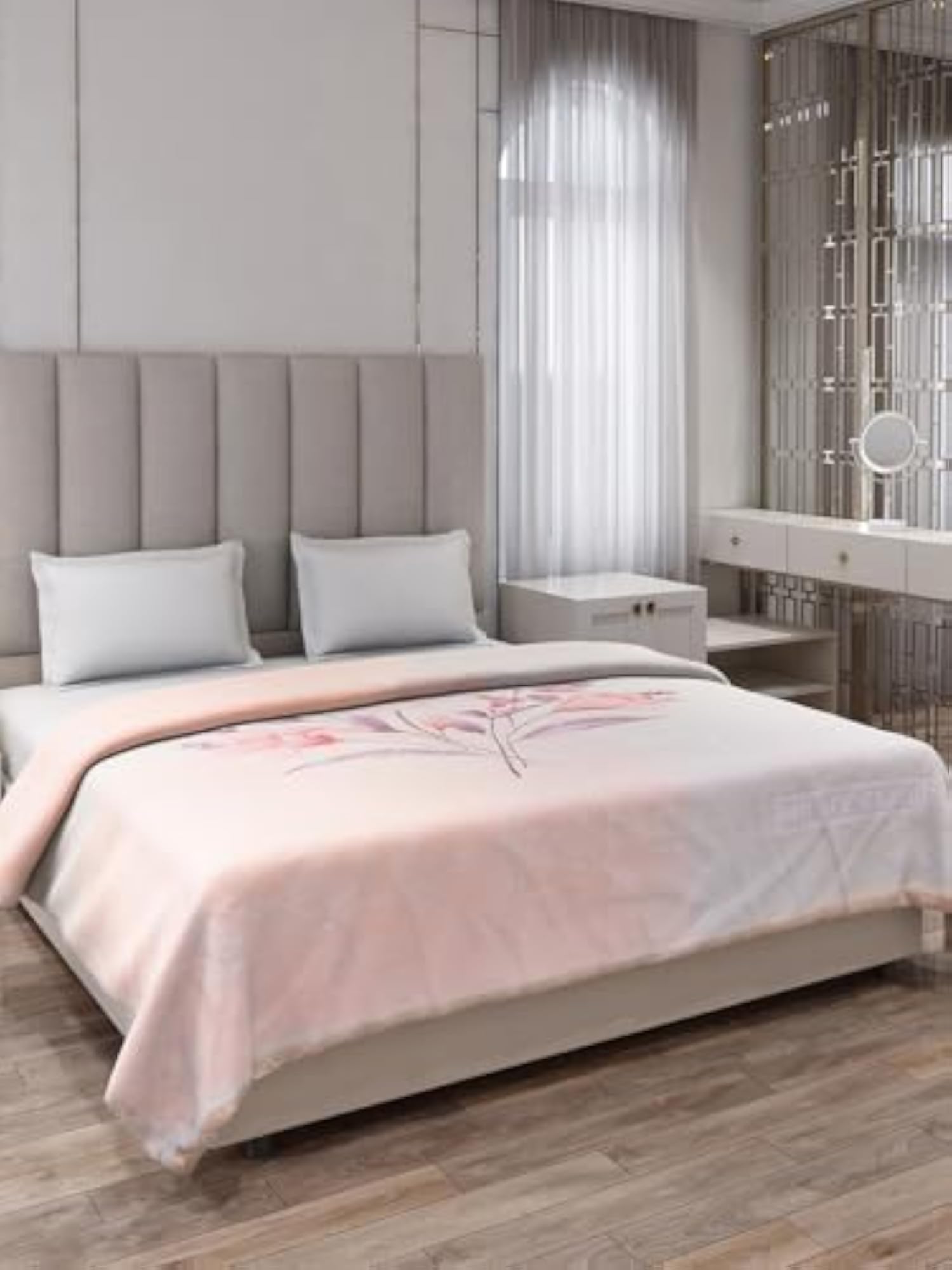 Double Bed Heavy Winter Blanket, Light Pink