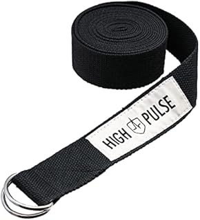 High Pulse® Yoga Strap (300 x 3.8 cm) | Set of 1 or 5 - High-Quality Yoga Strap with Clasp as a Practical Aid for Yoga or Pilates - 100% Cotton