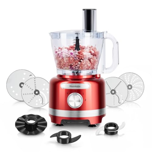 Homtone 16-Cup Food Processor in Red
