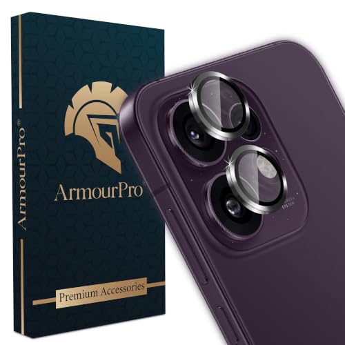 Image of ArmourPro Camera Lens Protector Tempered Glass for Oppo Reno 16c (6.32 Inches) Tough HD Individual Aluminum Alloy Rings 9H Camera Cover, Scratch-Resistant,Camera Rings Protection| Black, 1 Pack