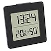 TFA Dostmann digitale thermo-hygrometer, 30.5038.01, binnentemperatuur en luchtvochtigheid, hoogste en laagste waarden, tijd en datum, wekalarm met snooze functie, zwart, (L) 94 x (B) 37 x (H) 94 mm
