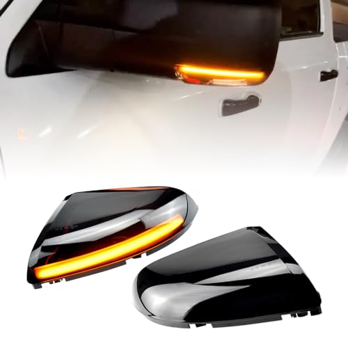 QKLsudua 2pcs Car Led Side Mirror Light Compatible with Dod-ge Ram 1500 2009-2018, Turn Signal Dynamic Indicator Lamp Accessories