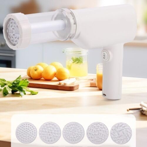 VBM 5 in 1 Pasta Maker Machine USB Portable Noodle Maker Cordless with Moulds and Cutter High Efficiency Spaghetti Pasta Making