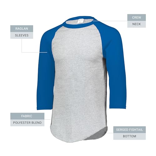 Augusta Sportswear Baseball Jersey 2.0, Athletic Heather/Royal, 3XL miniatura 4