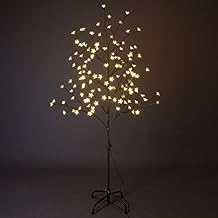 شجرة أزهار الكرز 5FT 128 LED شجرة مضاءة للديكور من الداخل والخارج ، الصفحة الرئيسية فناء الزفاف مهرجان عيد الميلاد الديكور ، أبيض دافئ