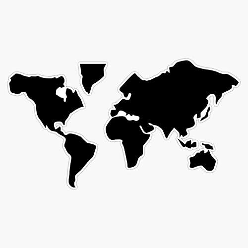 Calcomanía de vinilo impermeable para parachoques de World Map Traveling Wanderlust Explore de 5 pulgadas