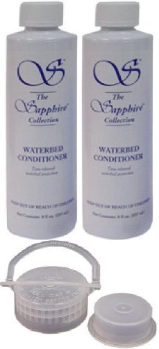 2 Bottles of 8 oz Blue Magic Sapphire Waterbed Conditioner with Cap & Plug