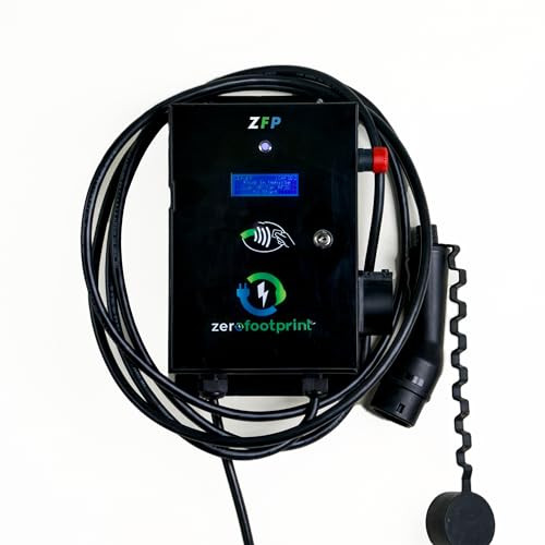 ZeroFootprint 11 kW AC Home Charger | Works with Tata Mahindra BYD & All EV Car Brands | Three Phase | Wall-Mount | RFID | Display | Emergency Switch 