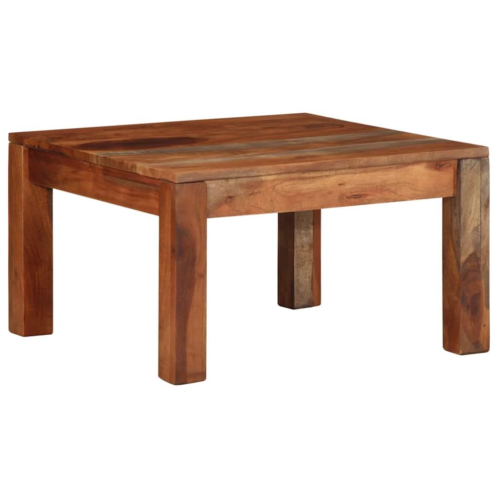 SXZenSpace Small Coffee Table 60x60x35 cm Solid Acacia Wood Honey Finish Rustic Style Side for Living Room Sofa Centre Easy Assembly