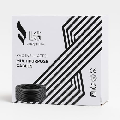 LG Legacy Cable 4mm | 90m | FR PVC Insulated pure Copper Wire | Single Core Multi-Strand House Wiring Cable (Black, 4mm)