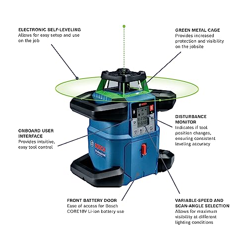 Image of BOSCH PRO GRL4000-90CHVGK 18V REVOLVE4000 Connected Green-Beam Rotary