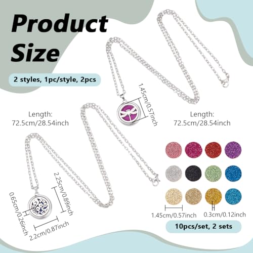 NBEADS 2 sets de difusores aromáticos con collares y recambios miniatura 2