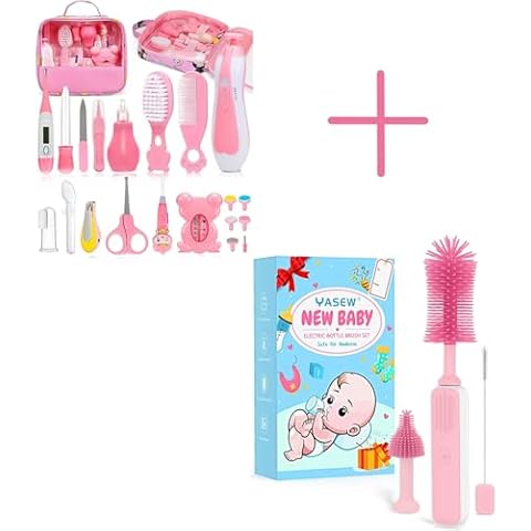 Baby Healthcare and Grooming Kit and Baby Bottle Brush Set Cover