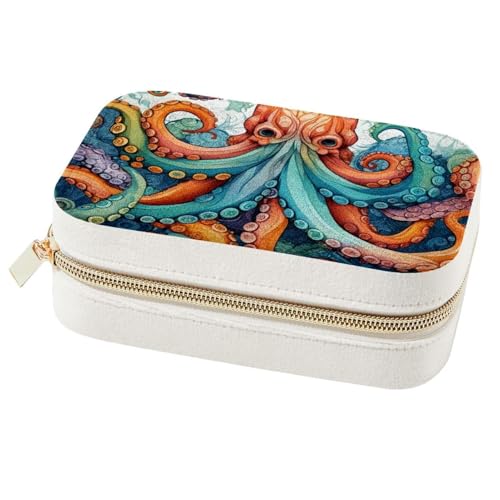 Boîte à bijoux pieuvre de voyage pour filles et bagues - 2