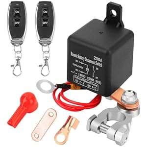 Remote Battery Disconnect Switch 12V 200A Car Kill Switch Anti-Theft Switch Prevent Battery Drain Remote Car Kill Switch Anti Theft with 2 Keys for Car RV Truck Camper Travel Trailer