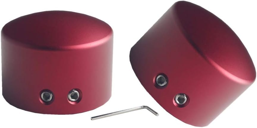 JGR Front Axle Nut Cover Axle Caps for Harley Softail Electra Road Glide Sportster (Red)