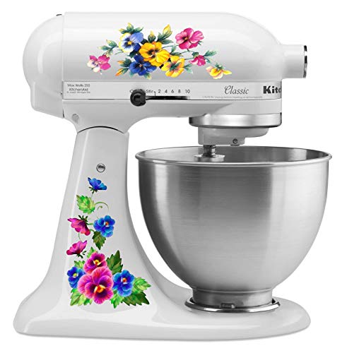Pastel Pansy Flower Art Mixer Decal Set Cute Sticker (Print)