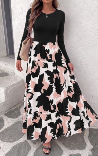 KIRUNDO Women's Long Sleeve Boho Floral Flowy Fall Maxi Dress - image 5