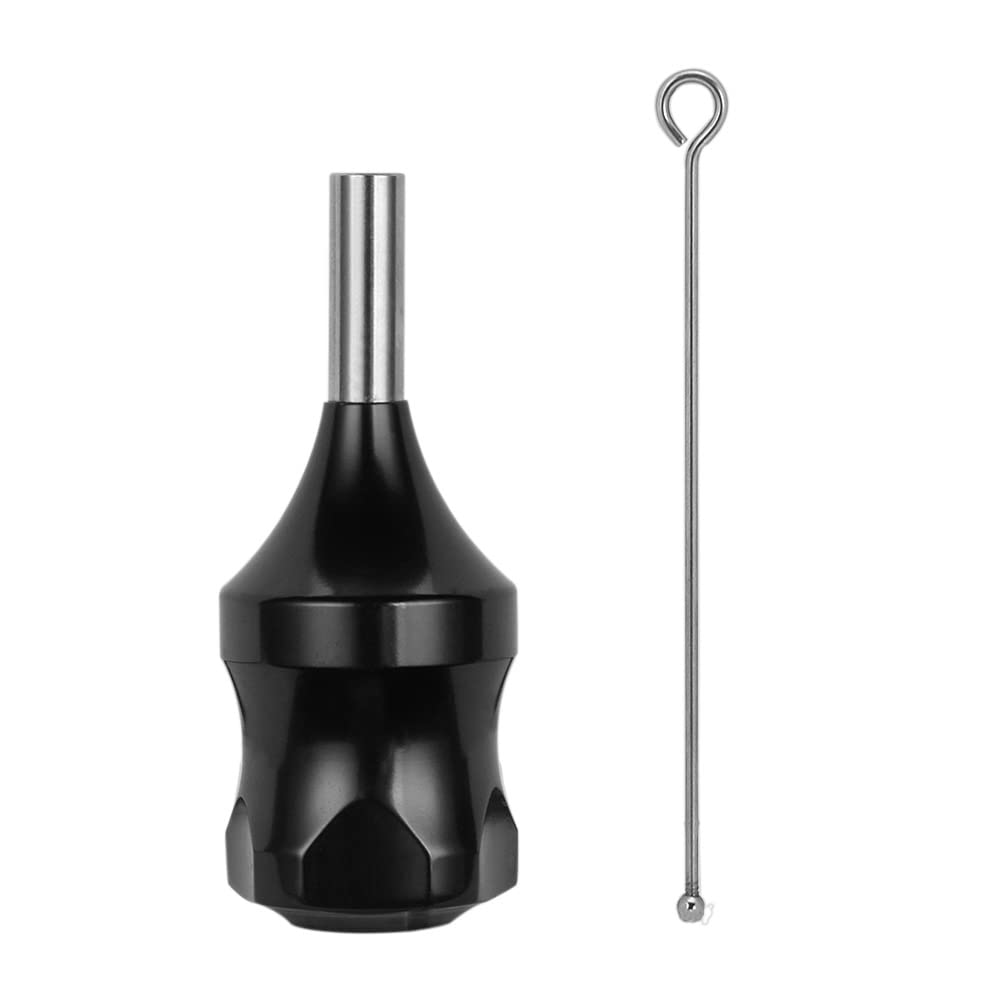Cartucho tatuaje agarres, aleación de aluminio tatuaje agarre con barra de transmisión para tatuaje máquina suministro (negro)
