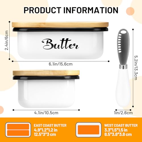 Miniatura 2 de Tosutomantequillera - Mantequillera Con Tapa De Madera Y Cuchillo Integrado,Plato De Mantequilla De 450g Con Tapa De Madera,Mantequilleras Multiusos Para Mantequilla Para Cocina Y Como Regalo Blanco