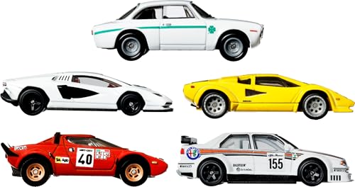 Hot Wheels Premium Car Culture Che Figata Container Set with 5 1:64 Scale Die-Cast Toy Cars in Collectible Storage Container, Gift for Collectors, HKD99