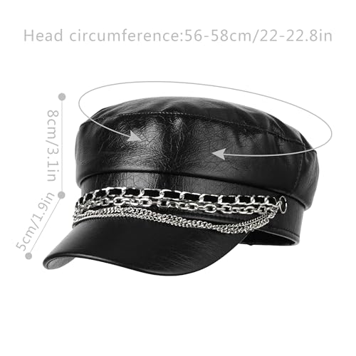 Gorra mujer estilo newsboy piel sintética miniatura 6