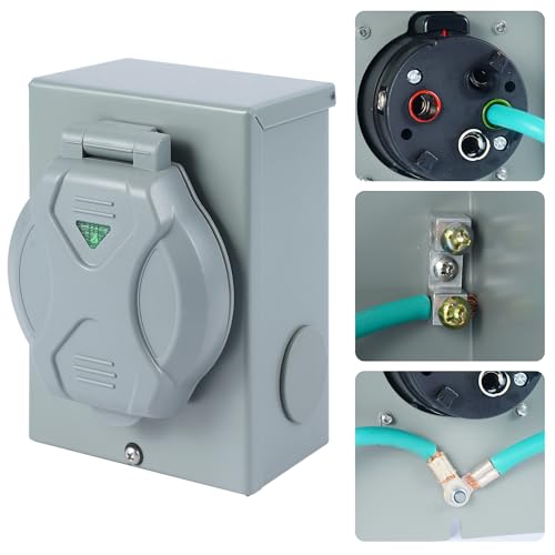 50 Amp Generator Lnlet Box,NEMA SS2-50P Generator Inlet Box 50 amp kit,[Pre-Drilling] 125/250V, 6250/12500W 50a Power Inlet Box,50 Amp Power Inlet Box Weatherproof, Outdoor Use, ETL Listed - Thumbnail 5