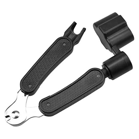 Guitar String Winders Tool 3-In-1 Multifunctional Guitar Tool String Cutter Guitar String Pin Puller Guitar Bridge Pin Puller String Instrument Repairing Accessories Guitar Accessories Kit (Black) Cover