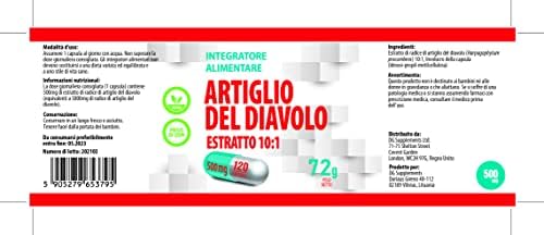 Devils Claw 10:1 Extract (5000mg Equivalent) 120 Vegan Capsules, Certificate of Analysis by AGROLAB Germany, High Strength Supplement, No Fillers or Bulkers, Gluten and GMO Free