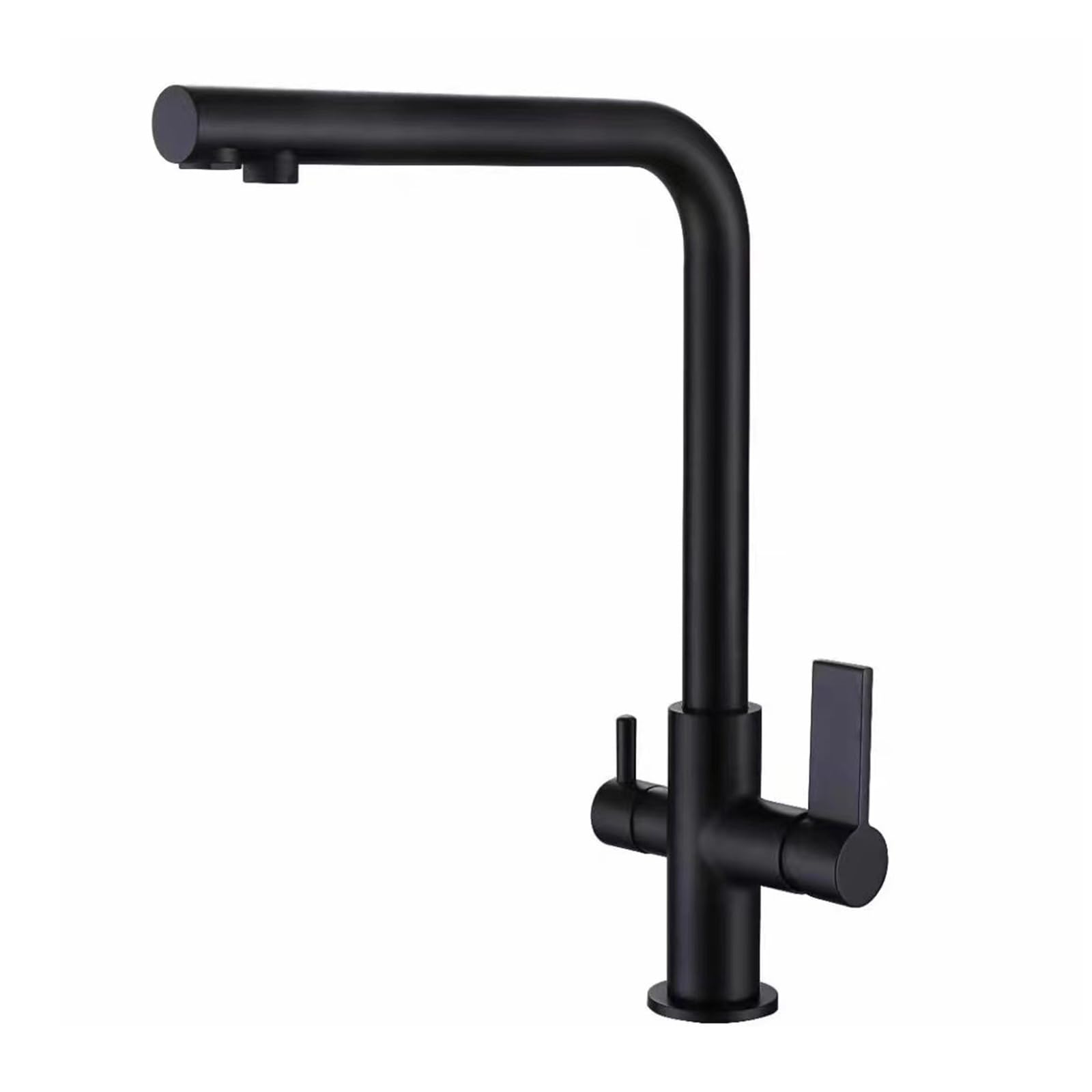 Robinet cuisine 3 voies en laiton noir mat pour osmoseur