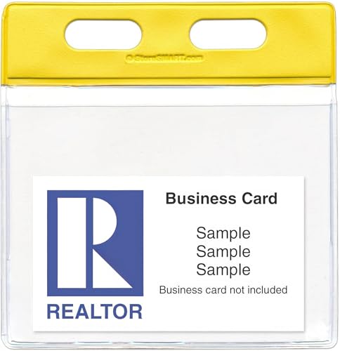 StoreSMART® - Realtor Key Lockbox Tag Holders - Plastic - 10 Pack - Yellow Header - SPC2858S-REALT-Y-10