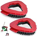 Spin Mop Scrub Brush Head Compatible with oceda EasyWring 1-Tank System, 2 pcs Scrub Brush, Floor Scrubber Hard Bristle Cleaning Brush for Bathroom, Kitchen, Tub and Tile