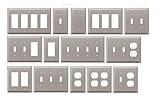 Wall Switch Plate Cover Century Brushed Nickel Outlet Toggle Decora Rocker Metal (1 Toggle 1 Duplex)