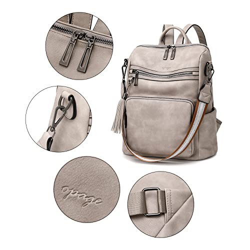 Opage Leather Backpack Purse For Women Convertible Large Fashion Designer Ladies Travel Handbags Shoulder Bags With Tassel #TOP3
