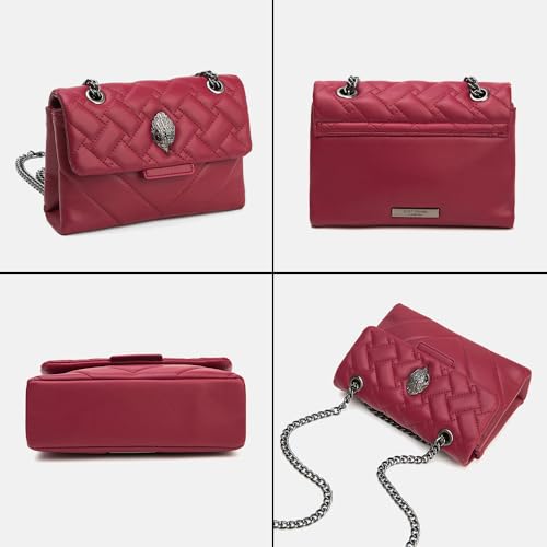 Image of Rejolly Rainbow Stripe Crossbody Shoulder Bag for Women Color Blocking PU Leather Colourful Purse with Chain Strap | PU Leather, with Chain Strap