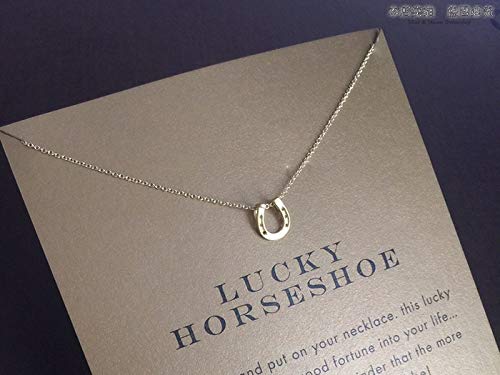 Minimalist Simple Tiny Horseshoe Pendant Necklace for Women Lucky Horseshoe Necklace with Meaning Card4
