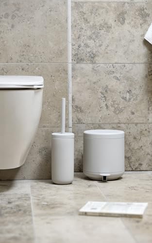 Image of Zone Denmark Nova One Ceramic Toilet Long Brush | with Brush Holder Soft Touch | Enhance Your Bathroom with a Chic and Practical Duo for Modern Style and Effortless Hygiene - Coating (Soft Grey)