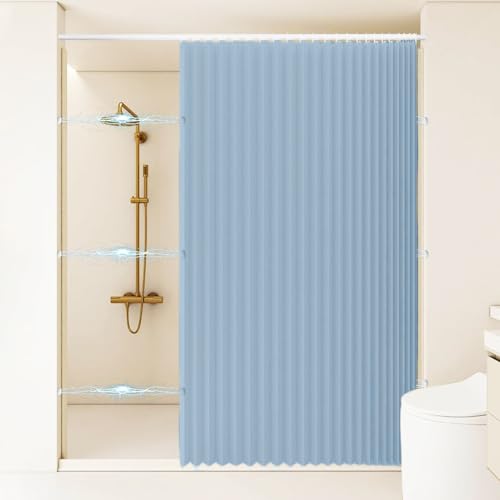 Rideau de douche pliable avec crochets anti-moisissure séparation de pièce - 2