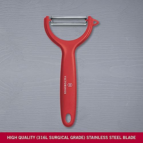 Victorinox, 7.6079.1, Kitchen Utensils, Tomaten- und Kiwischäler, Extra scharfe Klinge, mit Zackenschliff, zweischneidig, robuster Kunststoff-Griff, Rot, Made in Switzerland, Spülmaschinengeeignet