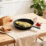 Cast Iron Frying Pan 10 Inch, Skillet Frying Pans with Pour Spouts for Gas, Induction, Grill - No Coating, Chemical-Free, Oven Safe, Even Heating Cookware, Naturally Nonstick with Oil Seasoning - Image 5