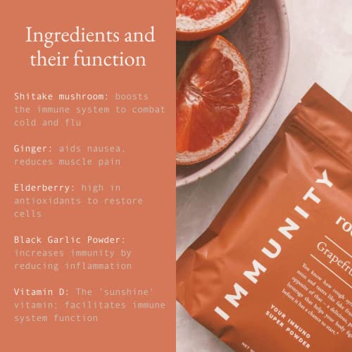 Immunity Sickness Preventative Boost Powder By Rookie Wellness, Grapefruit And Lime Flavor, 30 Serving Jar, Includes Vitamin D, Elderberry, Ginger, Natural Wellness Rememdy Vitamins Supplement #TOP1
