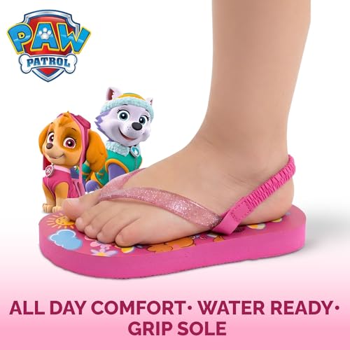 Image of Nickelodeon Girls Boys character flip flops sandals kids water shoes - Paw Patrol Blues Clues Baby Shark - thong beach slides summer slip on quick dry toddler little kid