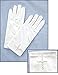 Religious Gifts White Satin First Communion Gloves with Beaded Cross Design